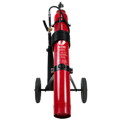 Gasilnik CO2-10 Pastor – CO2 gasilnik na vozičku za električne naprave in požare razreda B