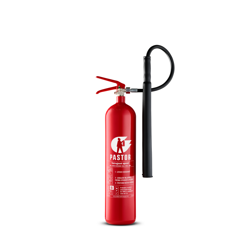 Gasilni aparat CO2-5 Pastor – 5 kg za električne naprave razreda B