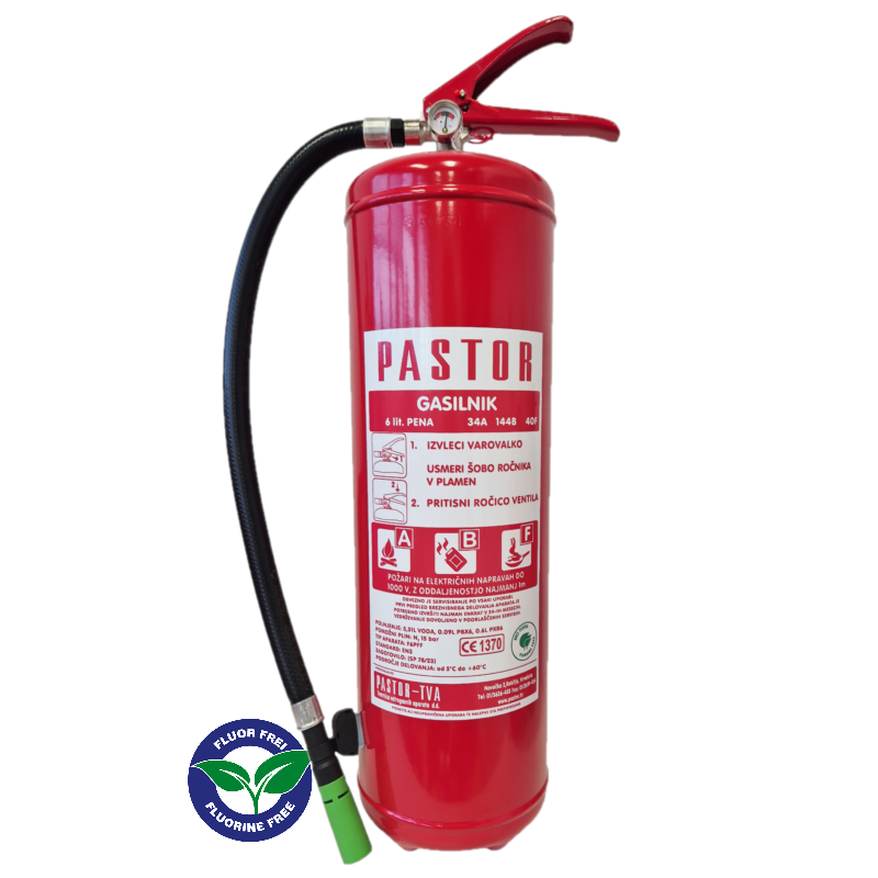 Gasilnik F6-FF LI-ON Pastor – fluorine-free penasti gasilnik za lithium-ion baterije
