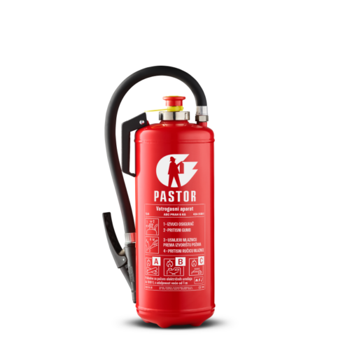 Gasilni aparat S6+ Pastor s prahom ABC 6 kg